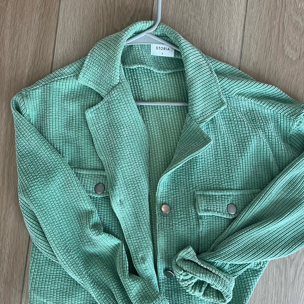 Storia Mint Green Corduroy Blazer